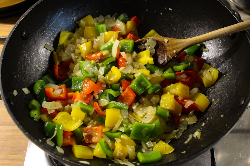Onion and Peppers Frying