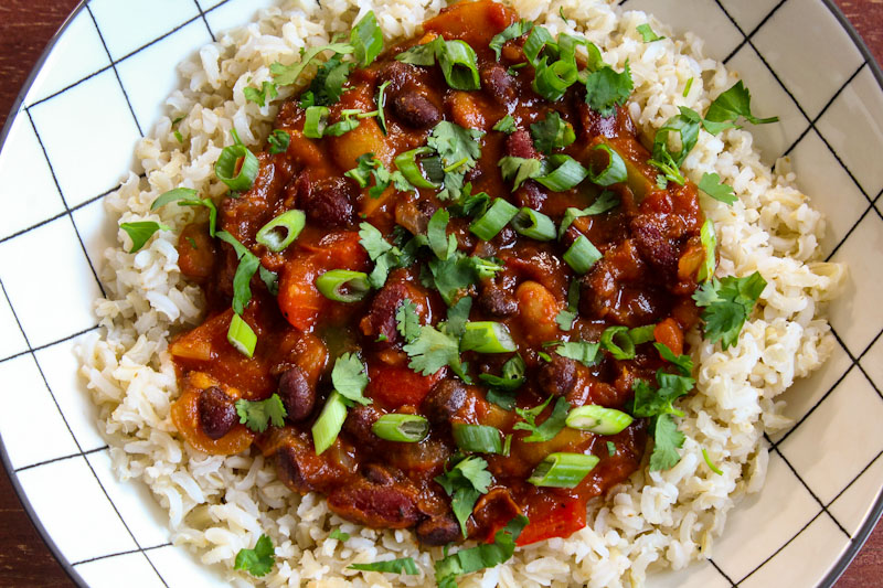 Vegan Lunch - Chilli with Rice