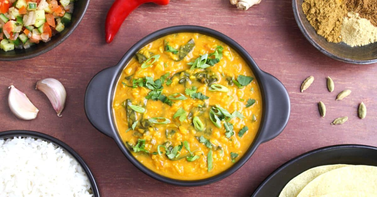 Easy Vegan Lentil Dal with Spinach - The Pesky Vegan