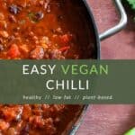 Easy Vegan Chilli Recipe Pin