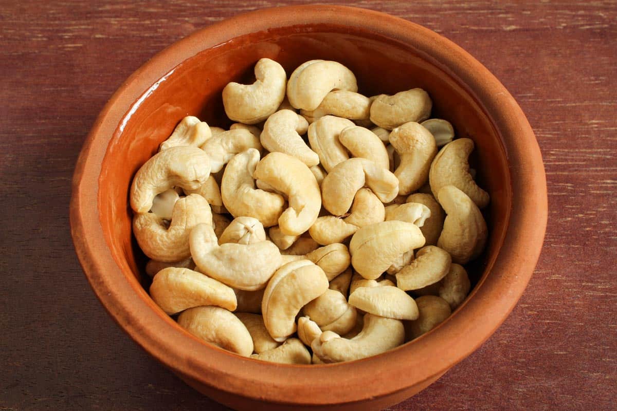 Raw Cashew Nuts in Bowl