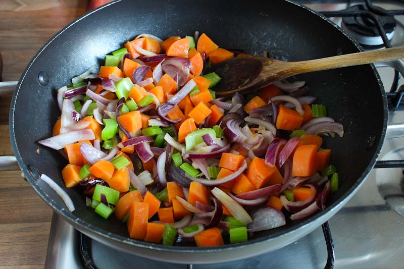 Onion Carrot Celery Frying
