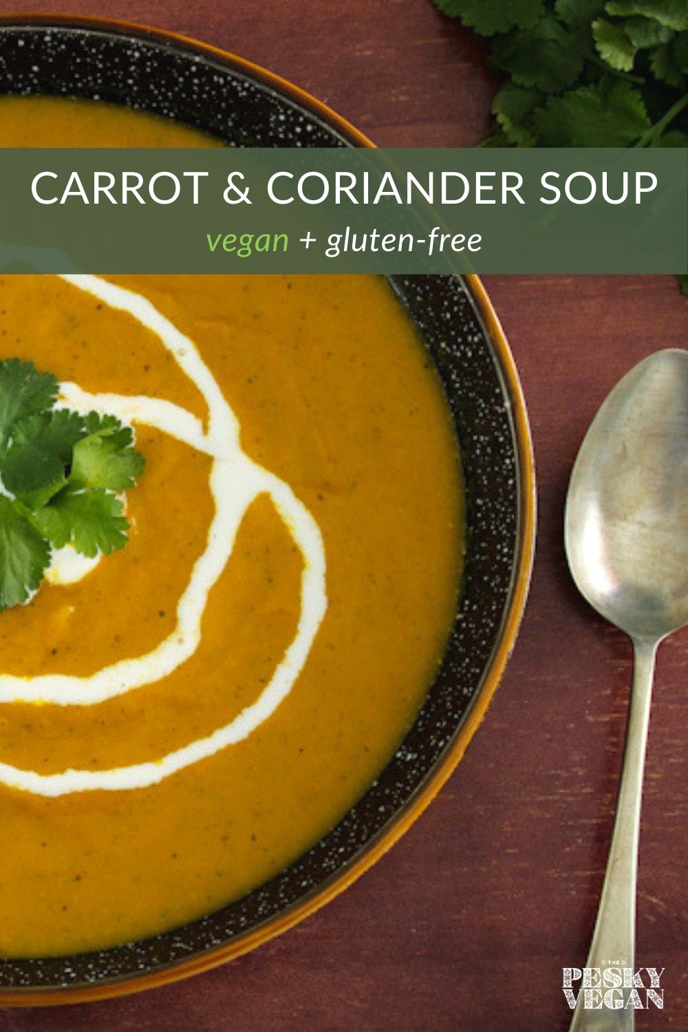 Vegan Carrot and Coriander Soup (Gluten-Free) - The Pesky Vegan