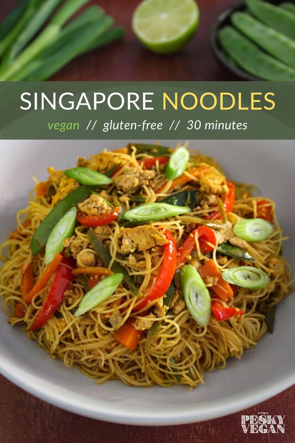 Vegan Singapore Noodles with Tofu (Gluten-Free) - The Pesky Vegan