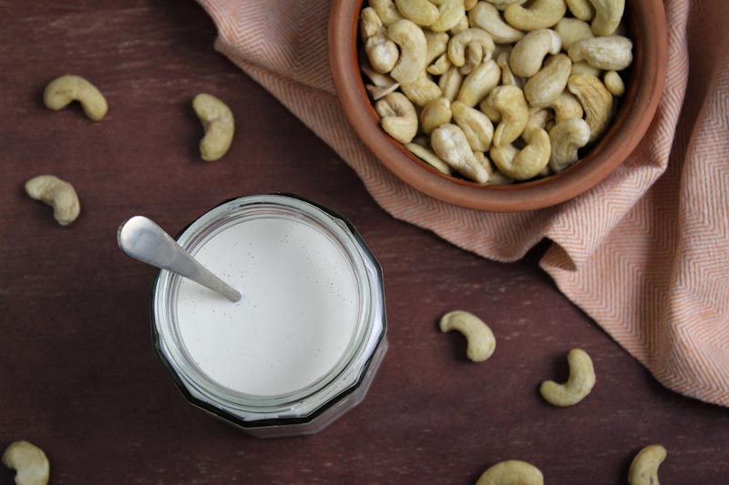 Cashew Cream Jar with Cashew Nuts