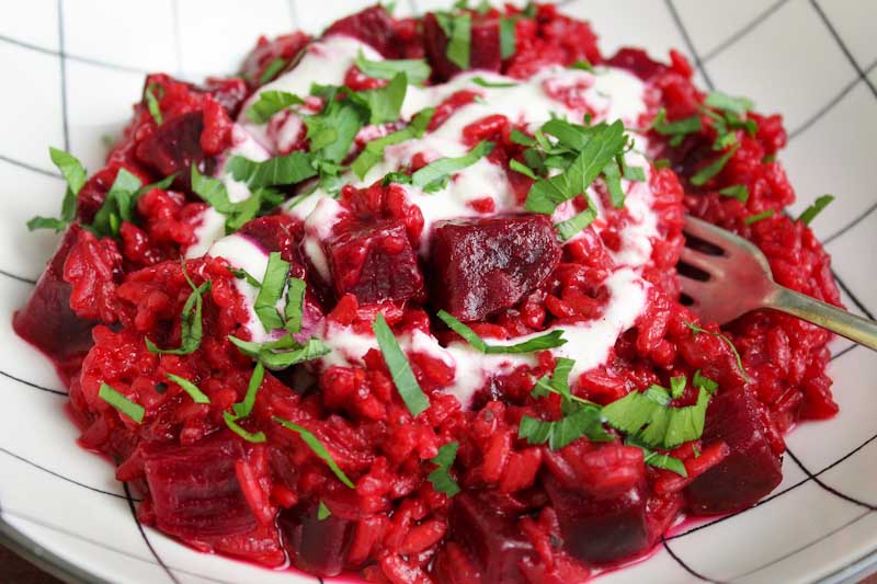 Dairy-Free Beetroot Risotto Close-Up