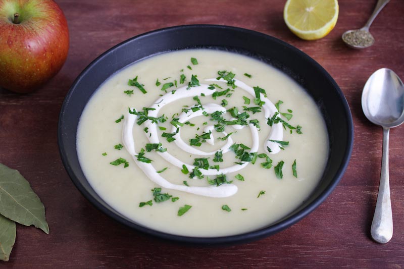 Dairy-Free Celeriac Soup with Cashew Cream and Parsley