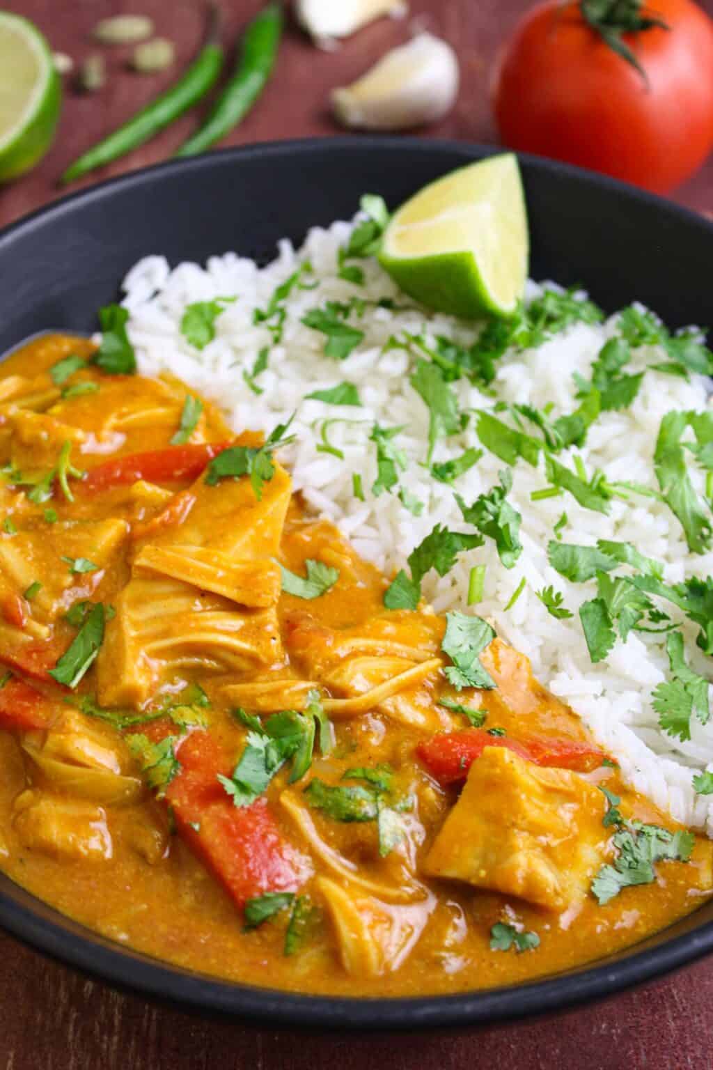 Creamy Jackfruit Curry with Tomato, Coconut & Lime The Pesky Vegan