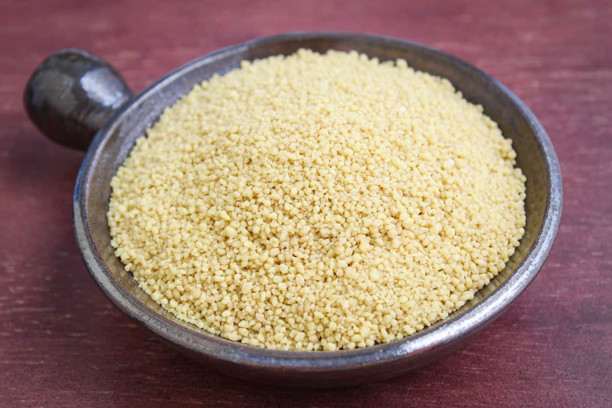 Dried Couscous in Small Bowl