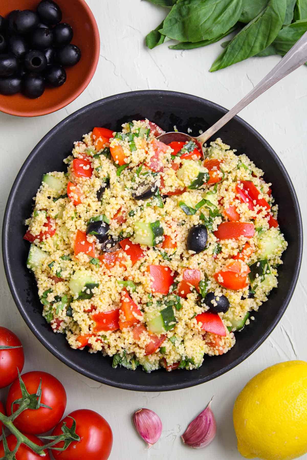 Easy Vegan Couscous Salad (Mediterranean-Style) - The Pesky Vegan