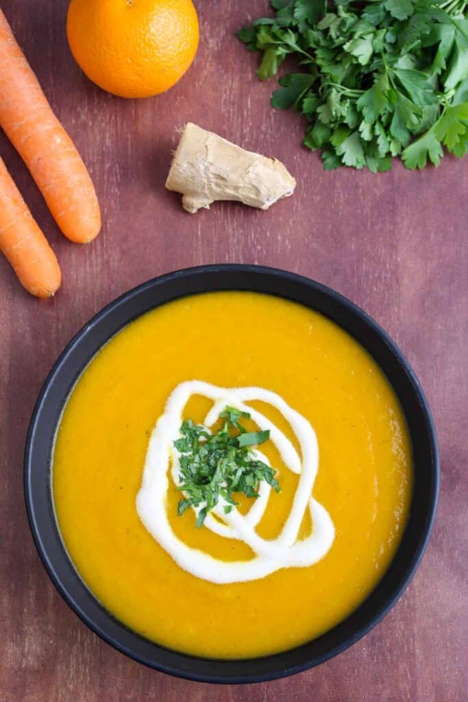 Vegan Carrot and Ginger Soup with Orange - The Pesky Vegan