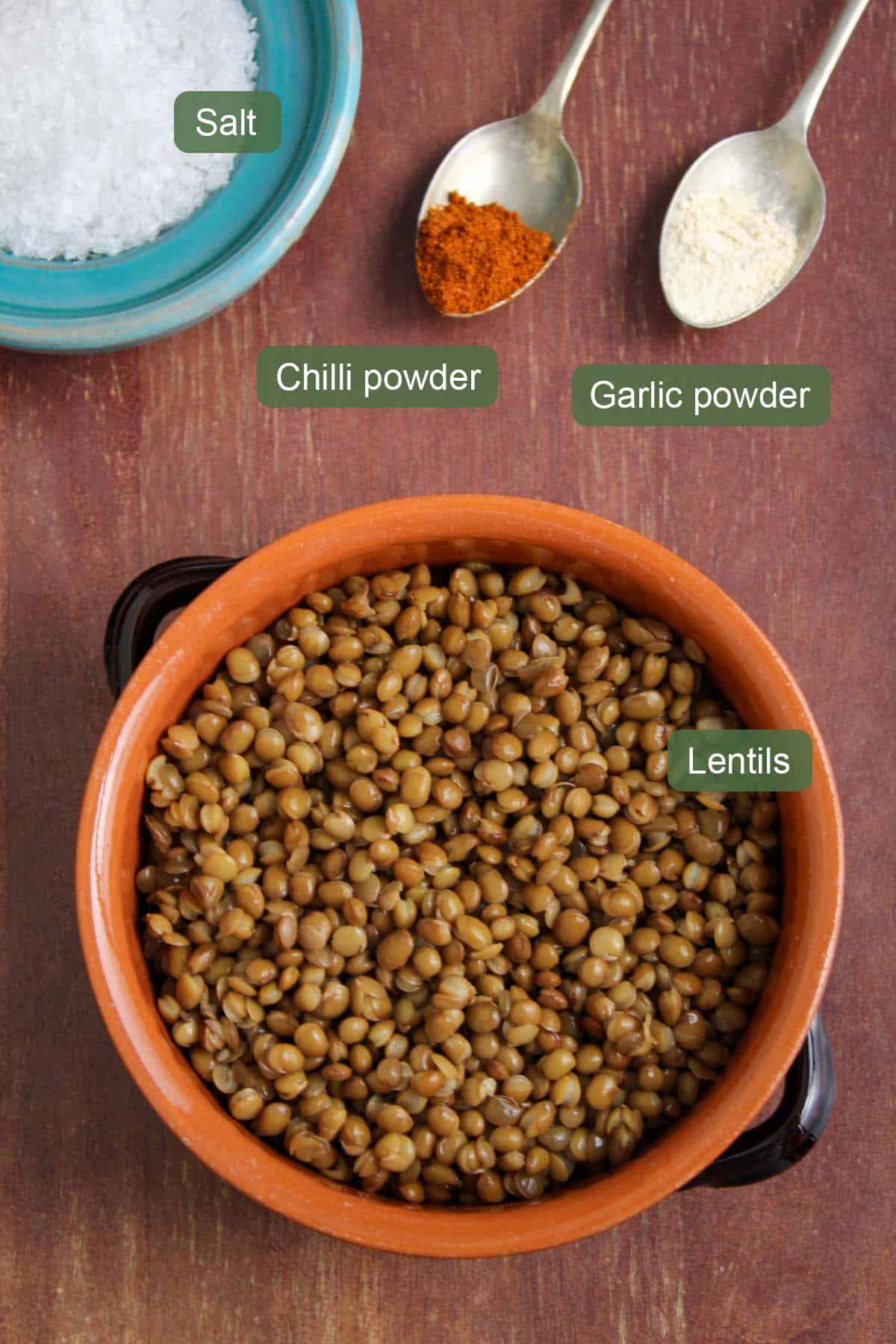 Ingredients to Make Roasted Lentils