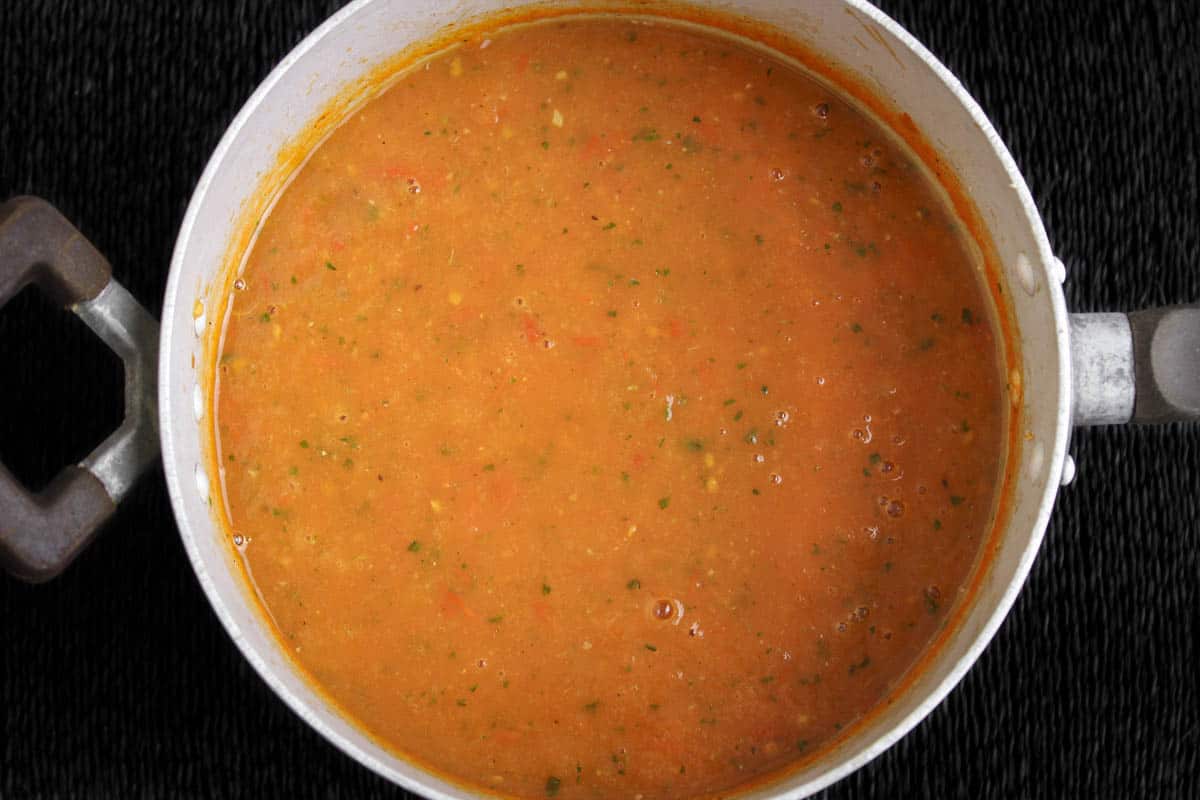Easy Tomato Basil Soup After Blending
