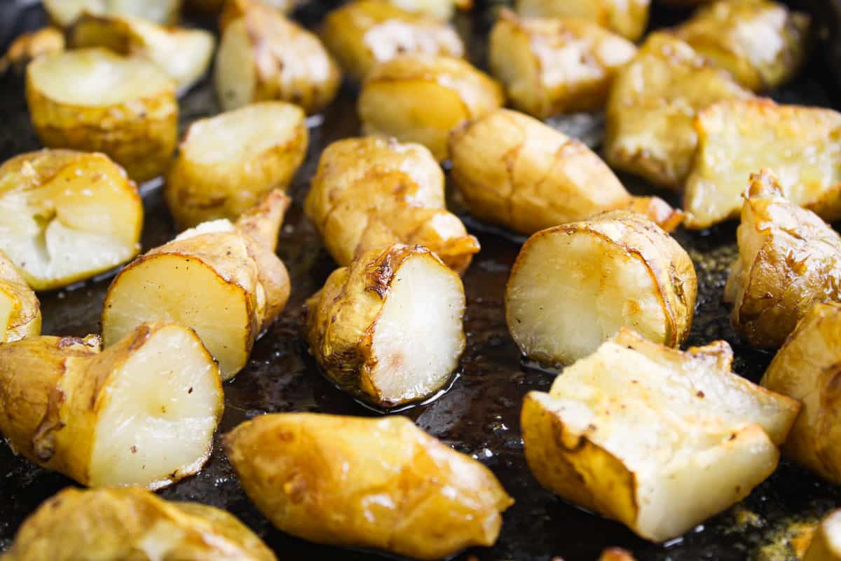 Roasted Jerusalem Artichokes Close-Up