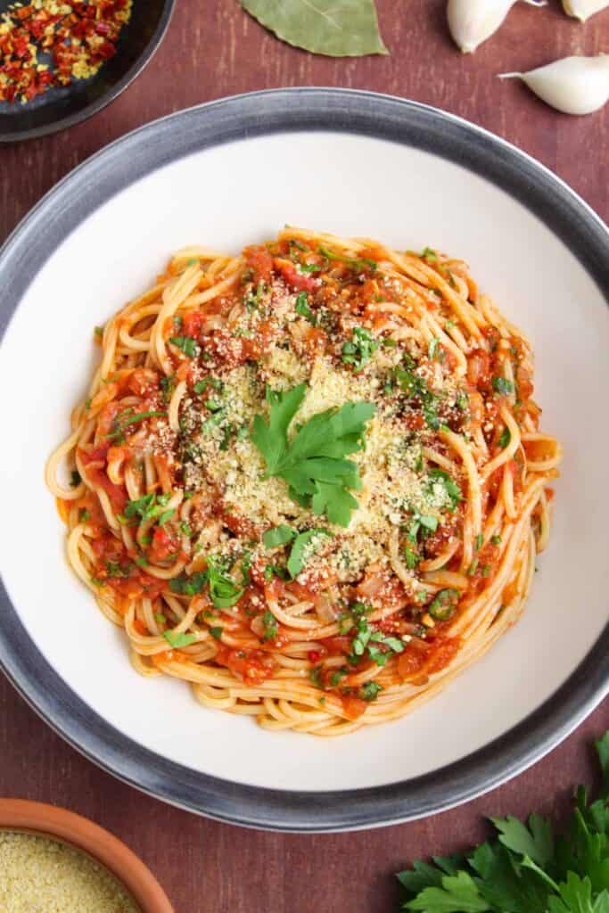 Spaghetti Arrabbiata ('Angry' Pasta Sauce) The Pesky Vegan