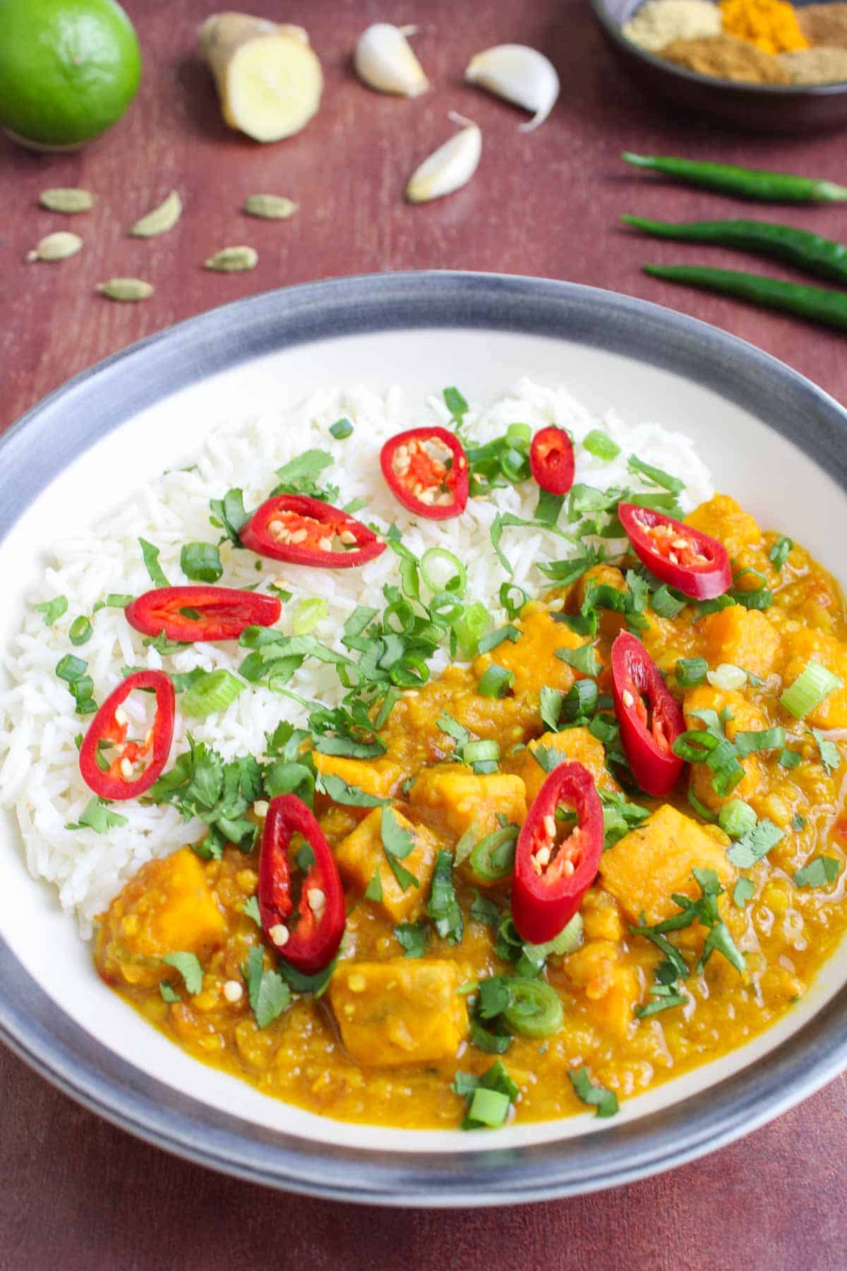 Sweet Potato Dal with Lime