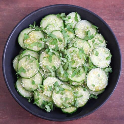 Vegan Cucumber Salad with Sesame Seeds