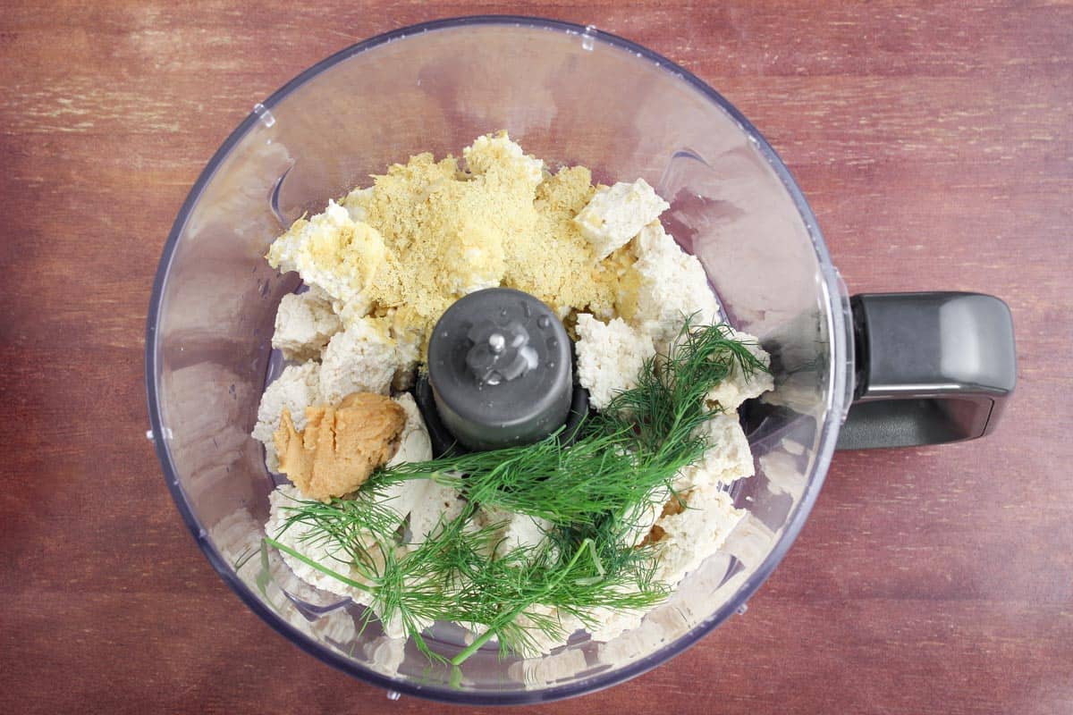 Recipe Process Shot - Vegan Cream Cheese Ingredients in Food Processor