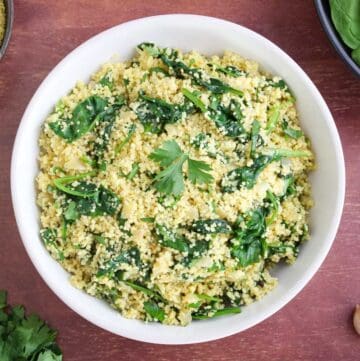 Lemon Spinach Couscous with Parsley