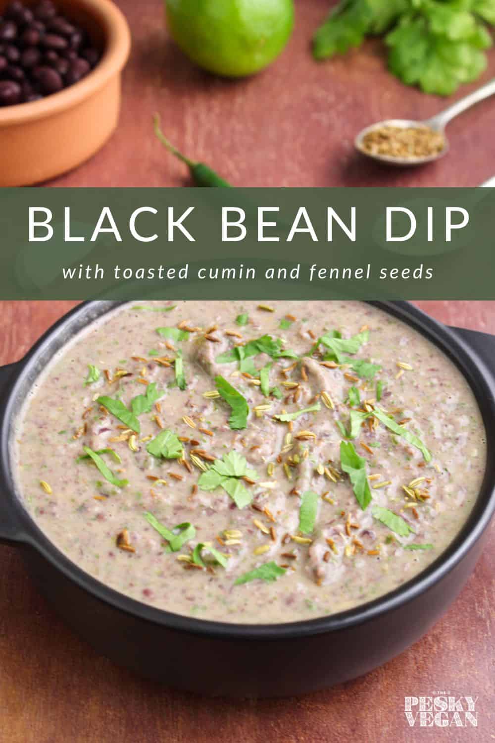 Black Bean Dip with Toasted Fennel Seeds The Pesky Vegan