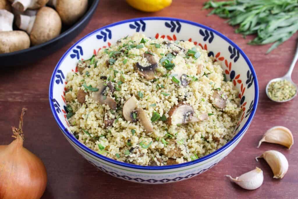 Mushroom Couscous with Tarragon and Fennel The Pesky Vegan