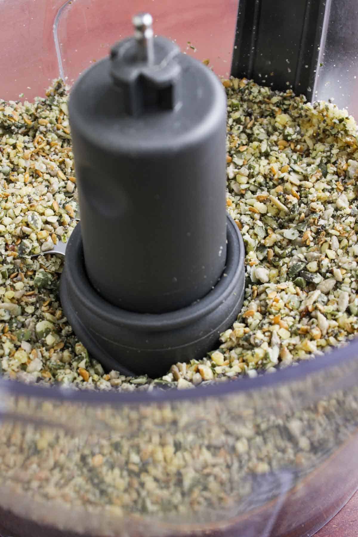 Blended Nut and Seed Mix in Food Processor