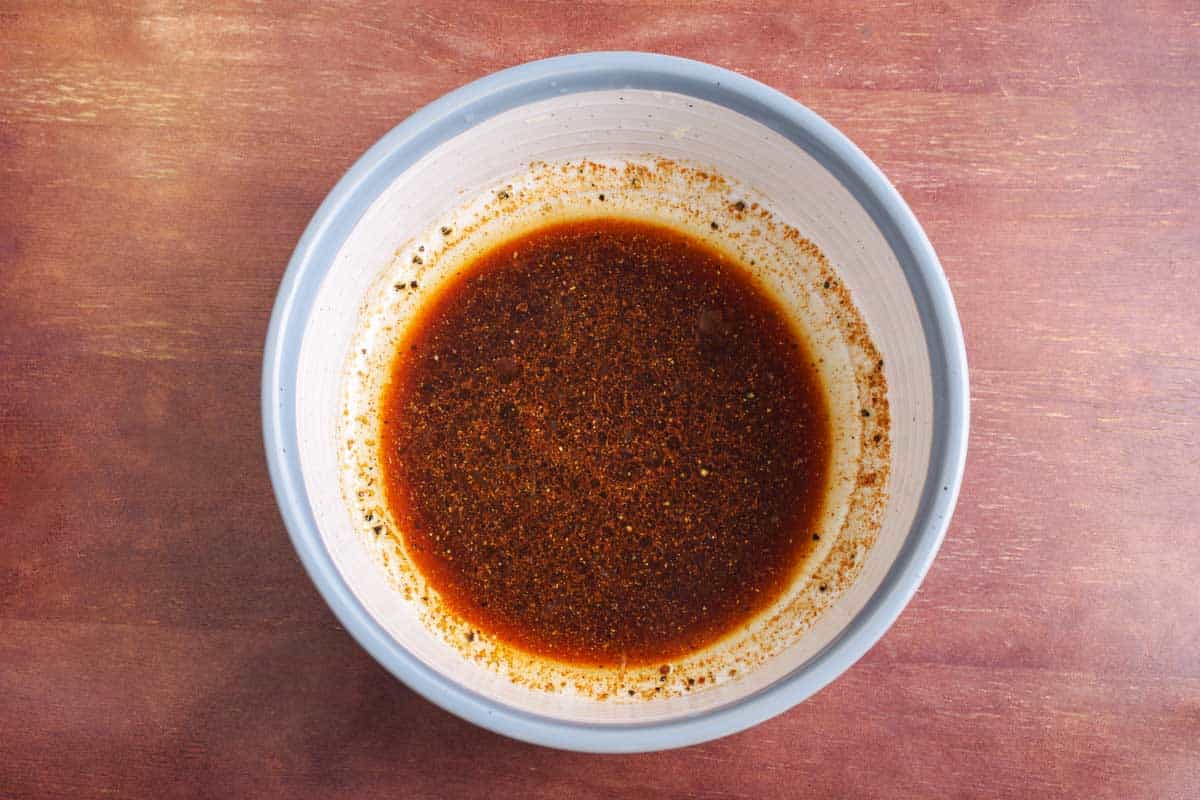 Recipe Process Shot – Mixing Marinade Ingredients in Bowl