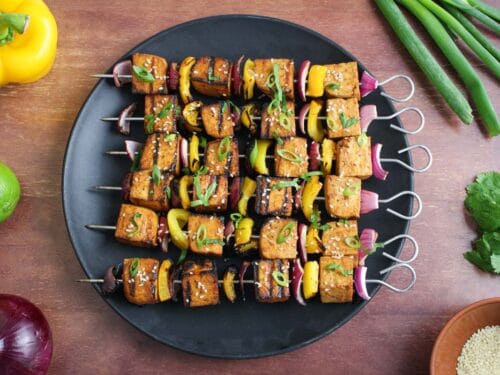 Grilled Tofu Kebabs Vegan Skewers