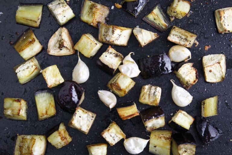 Harissa Couscous with Roasted Aubergine and Garlic The Pesky Vegan