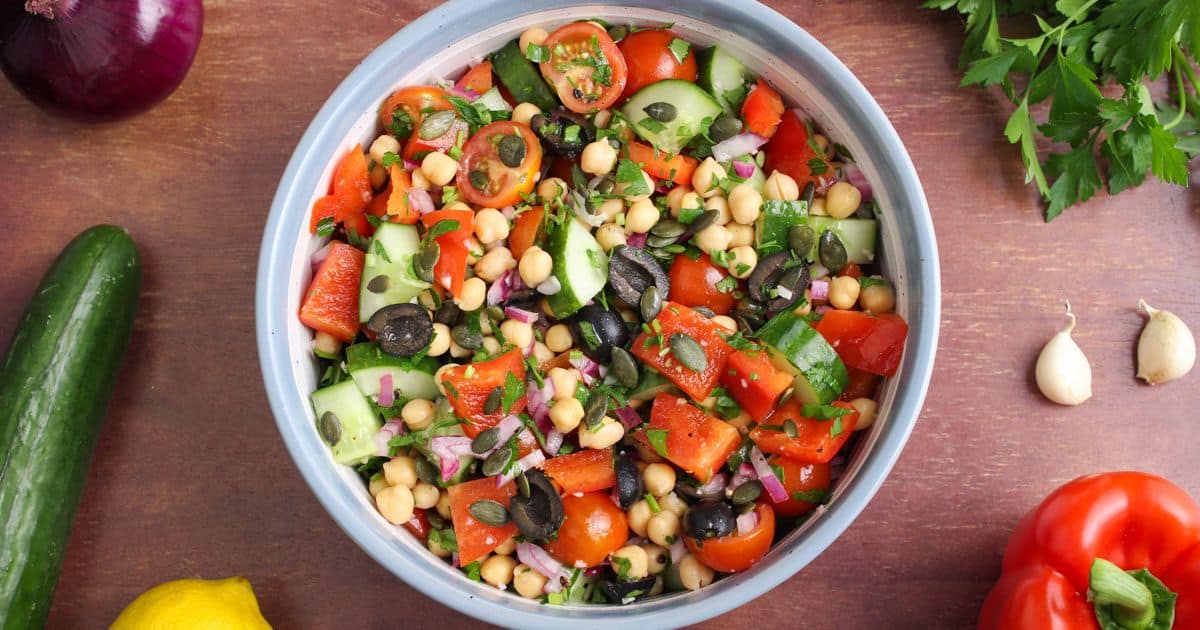 10-Minute Vegan Chickpea Salad (Garbanzo Beans) - The Pesky Vegan