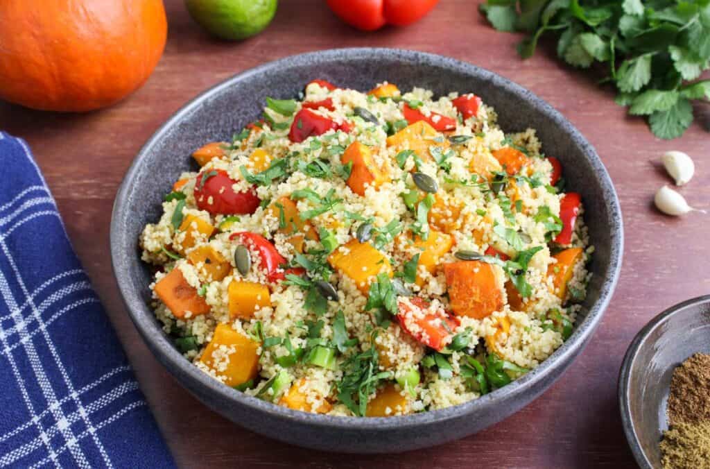 Vibrant Roasted Pumpkin Couscous The Pesky Vegan