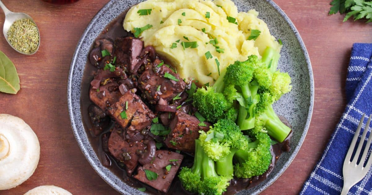 Braised Tofu in Red Wine - The Pesky Vegan