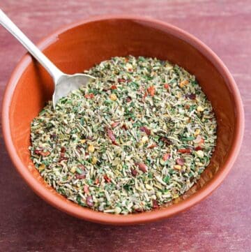 Italian Mixed Herbs in Small Bowl with Spoon