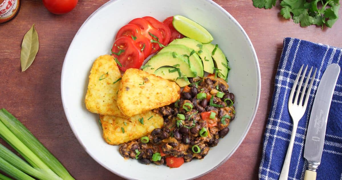 TPV Breakfast Black Beans - The Pesky Vegan