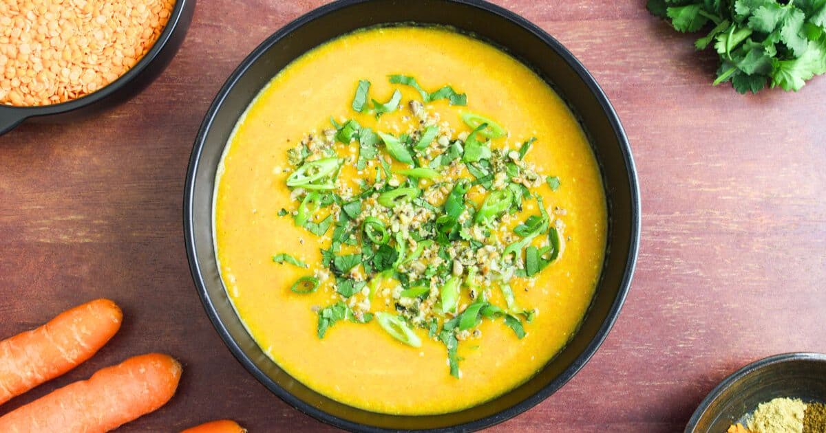 Carrot and Lentil Soup with Warming Spices The Pesky Vegan