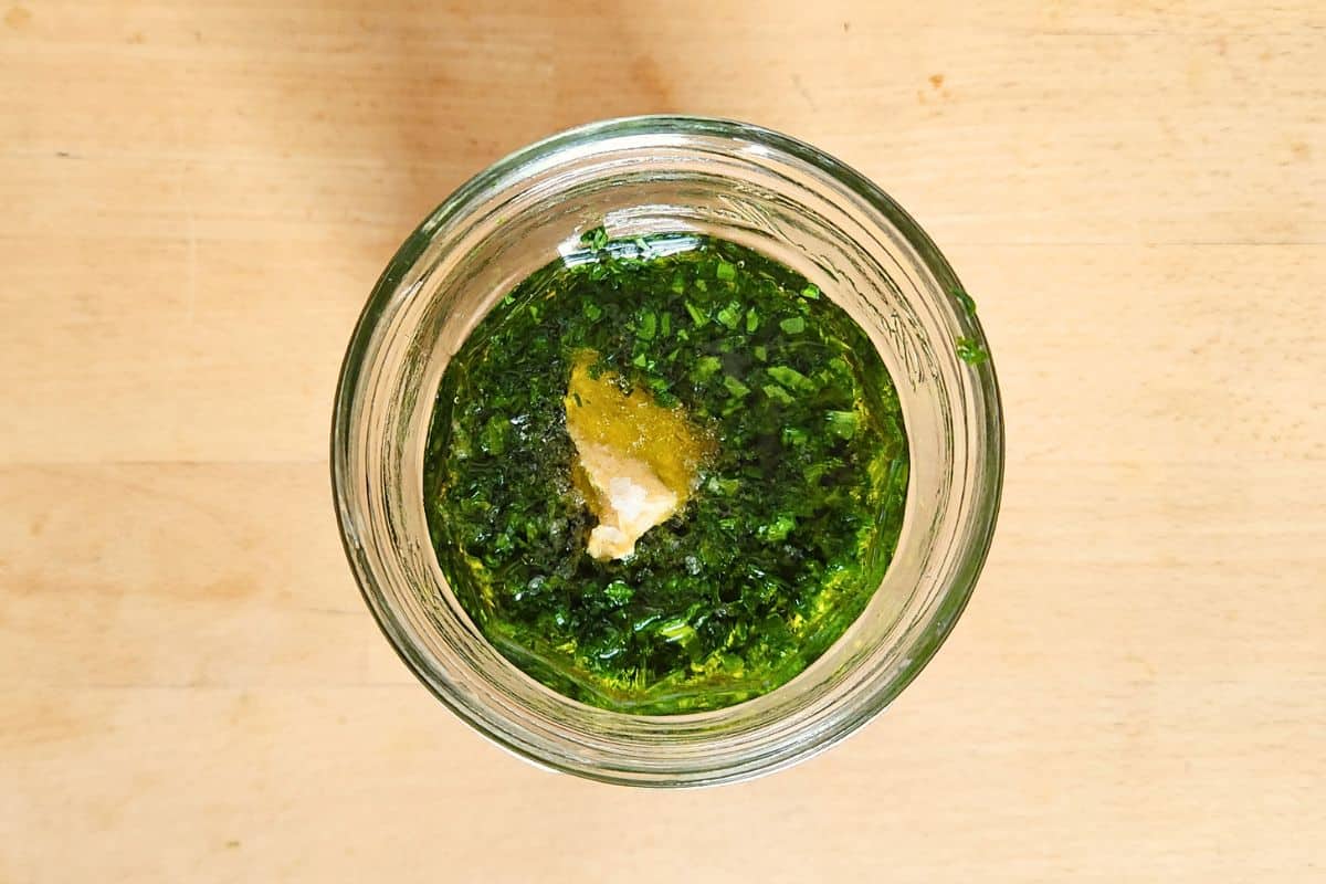 Adding ingredients to jar before mixing
