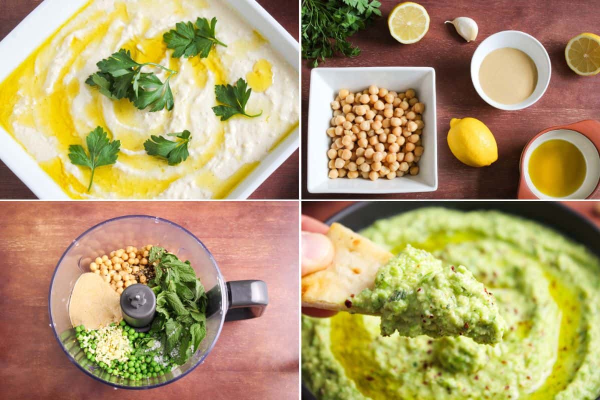Gallery of recipes with chickpeas β hummus and green pea dip