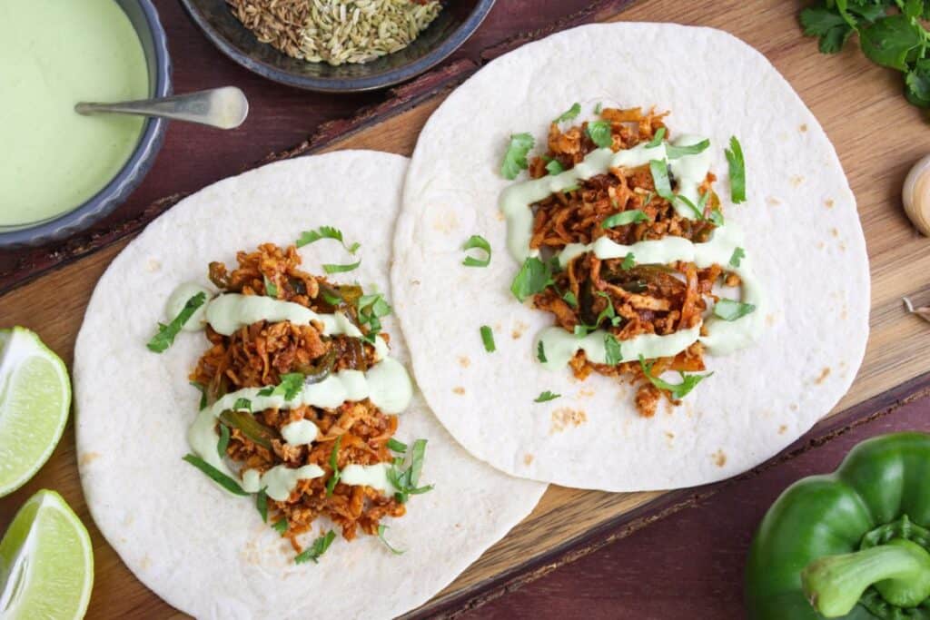 Shredded tofu tacos vegan recipe