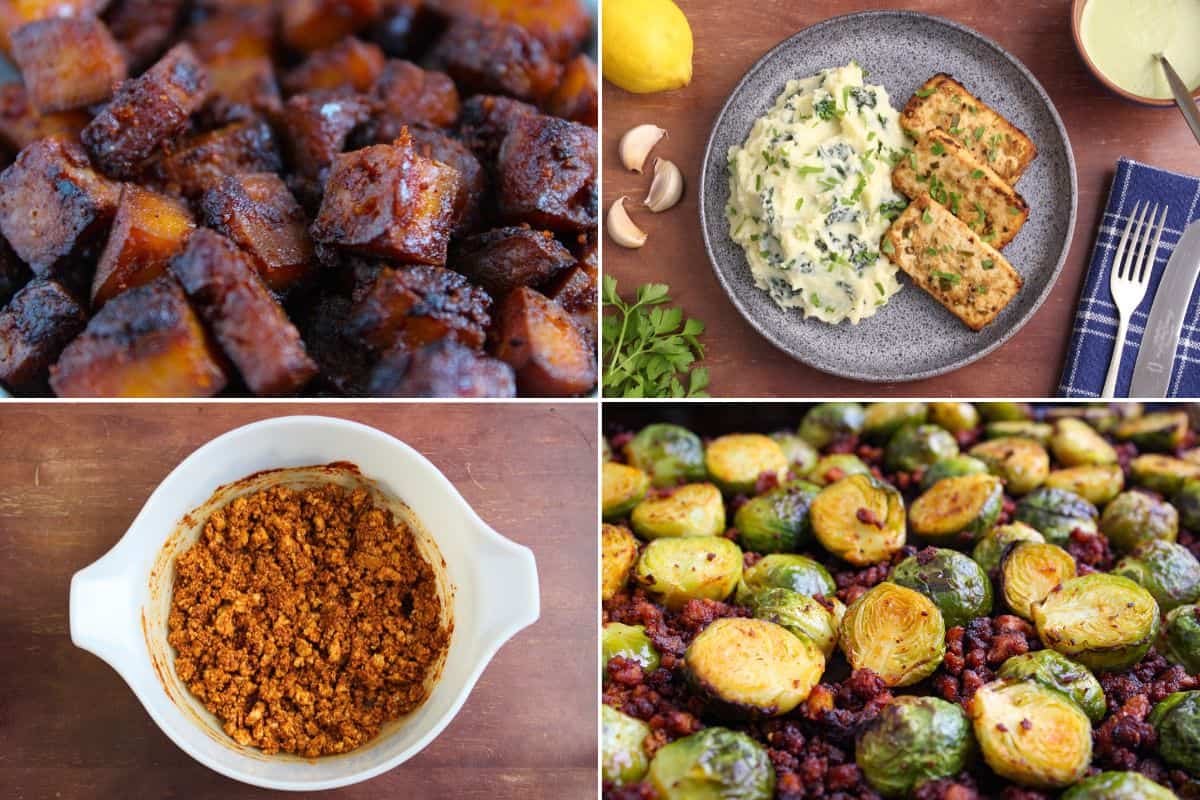 Gallery of vegan tofu recipes – pancetta, steaks, sprouts with bacon