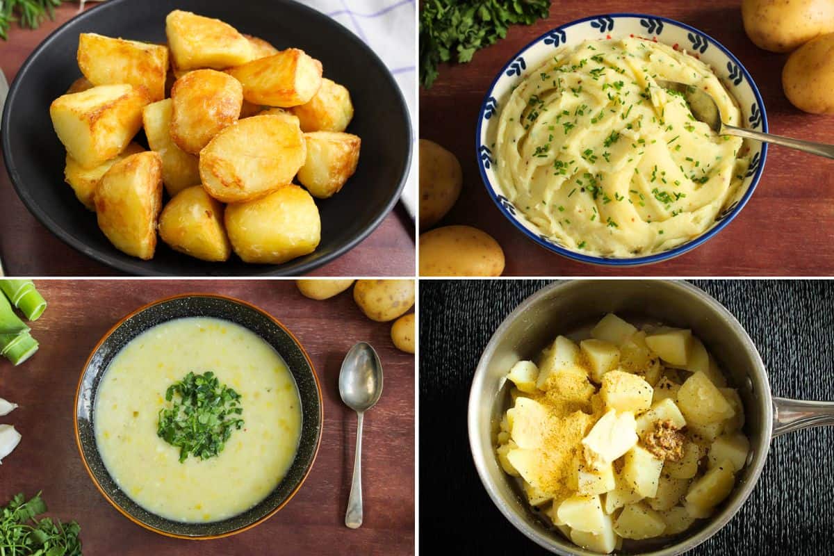 Recipes with floury potatoes – roast potatoes, mash, leek and potato soup