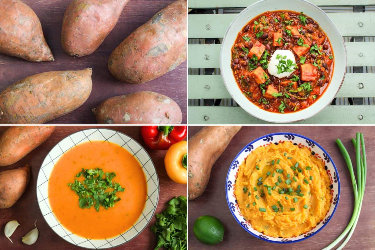 Recipes with sweet potatoes – chilli, soup, mash