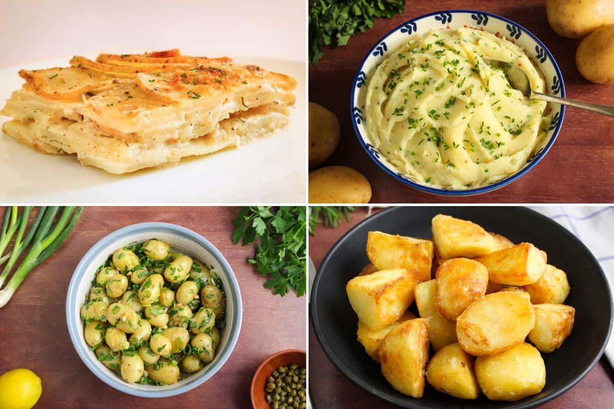 Collage of potato side dish recipes